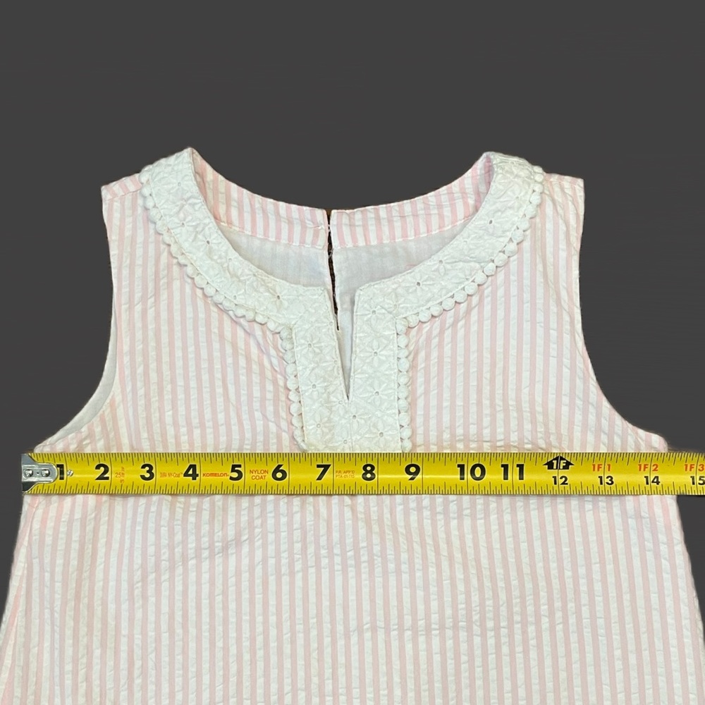 💖 Vineyard Vines Girls Seersucker Dress | Sleeveless | Pink and White | Size 10 - Picture 11 of 11